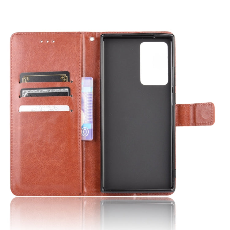 For Samsung Galaxy Note20 Ultra Retro Crazy Horse Texture Horizontal Flip Leather Case with Holder & Card Slots & Lanyard