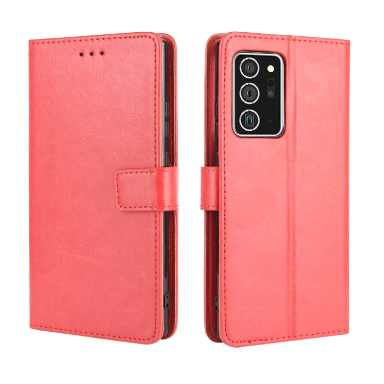 For Samsung Galaxy Note20 Ultra Retro Crazy Horse Texture Horizontal Flip Leather Case with Holder & Card Slots & Lanyard
