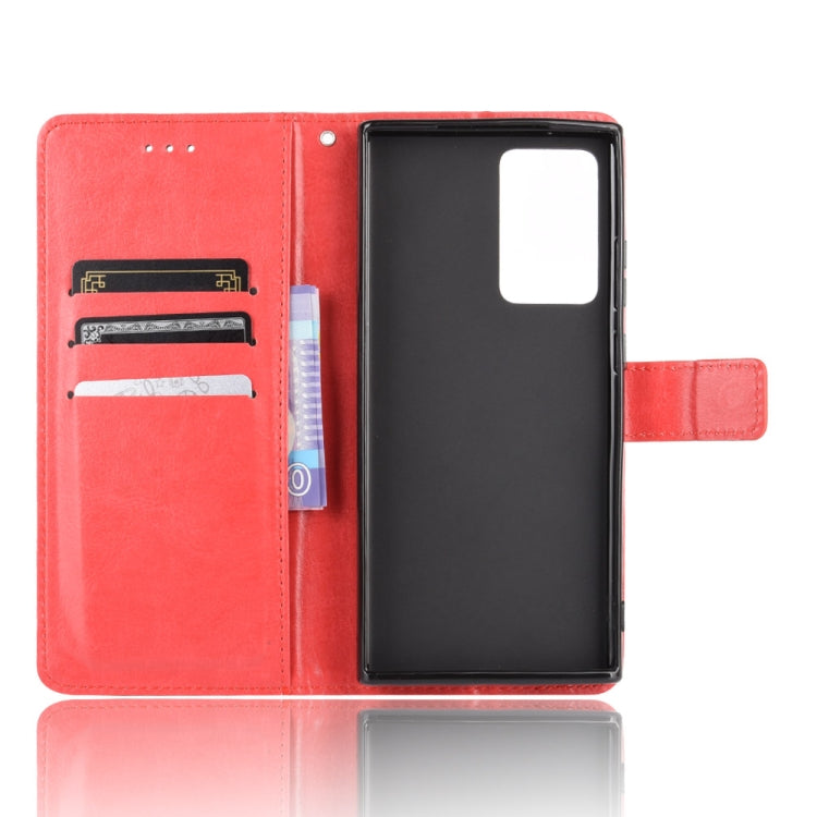For Samsung Galaxy Note20 Ultra Retro Crazy Horse Texture Horizontal Flip Leather Case with Holder & Card Slots & Lanyard