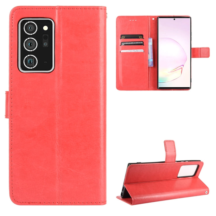 For Samsung Galaxy Note20 Ultra Retro Crazy Horse Texture Horizontal Flip Leather Case with Holder & Card Slots & Lanyard
