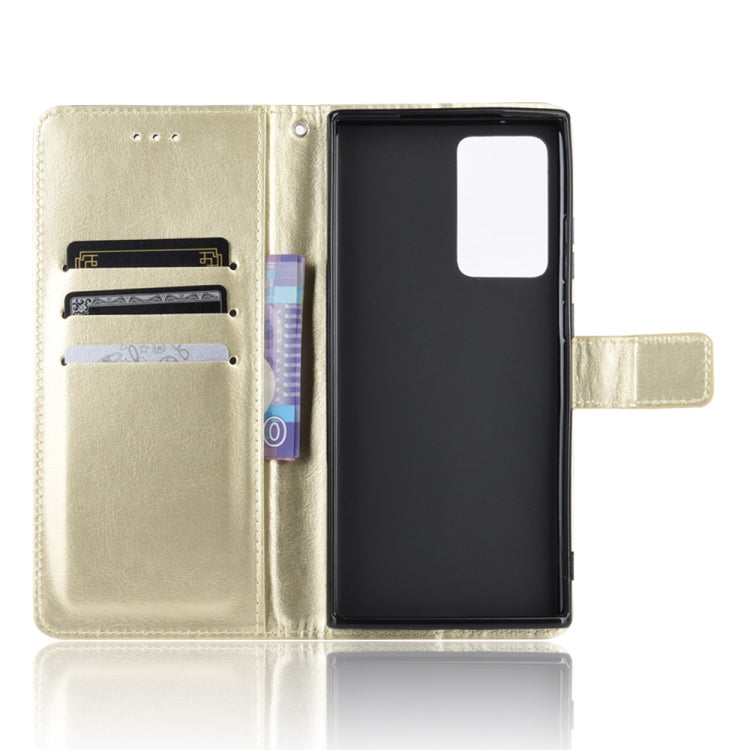 For Samsung Galaxy Note20 Ultra Retro Crazy Horse Texture Horizontal Flip Leather Case with Holder & Card Slots & Lanyard