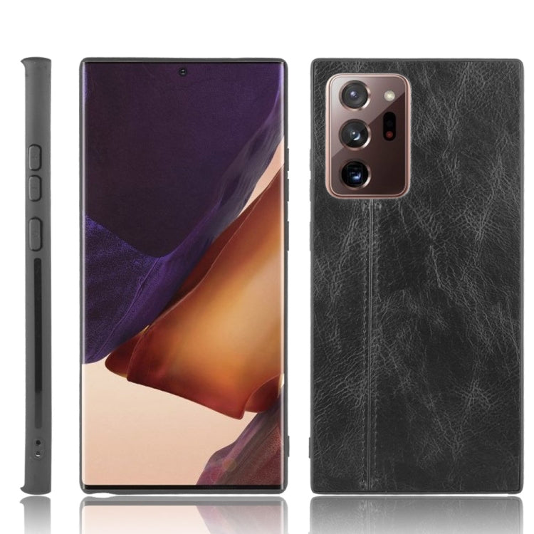 For Samsung Galaxy Note20 Ultra Shockproof Sewing Cow Pattern Skin PC + PU + TPU Case
