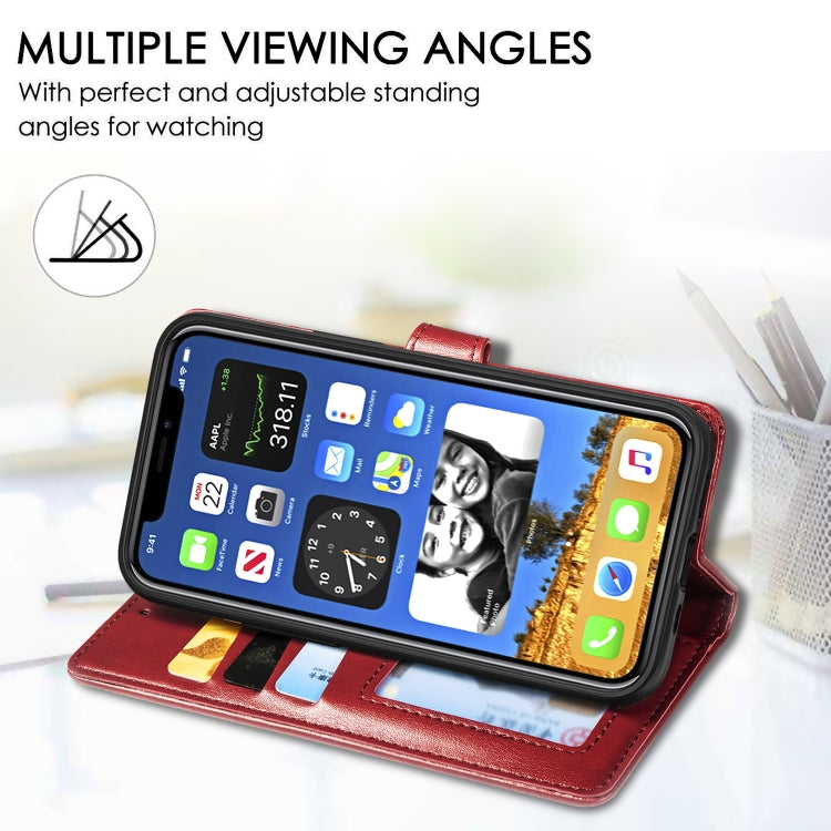 For iPhone 12 Pro Max Retro Solid Color Leather Buckle Phone Case with Lanyard & Photo Frame & Card Slot & Wallet & Stand Function
