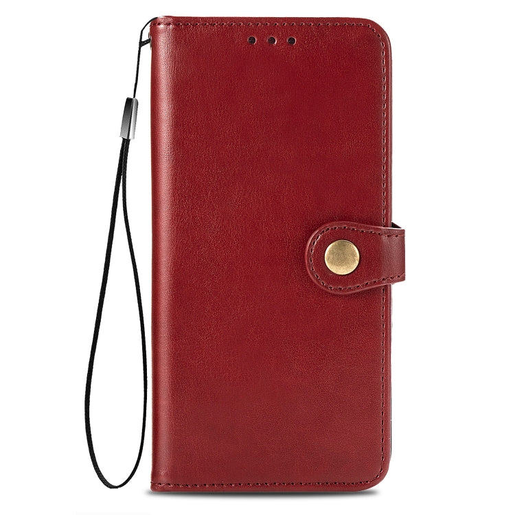 For iPhone 12 Pro Max Retro Solid Color Leather Buckle Phone Case with Lanyard & Photo Frame & Card Slot & Wallet & Stand Function