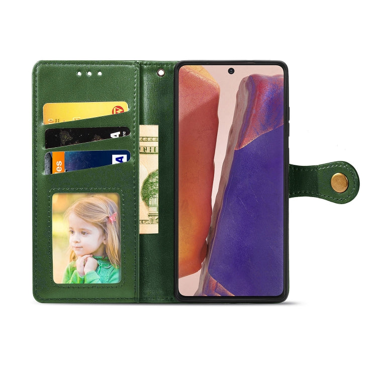 For Samsung Galaxy Note 20 Retro Solid Color Leather Buckle Phone Case with Lanyard & Photo Frame & Card Slot & Wallet & Stand Function