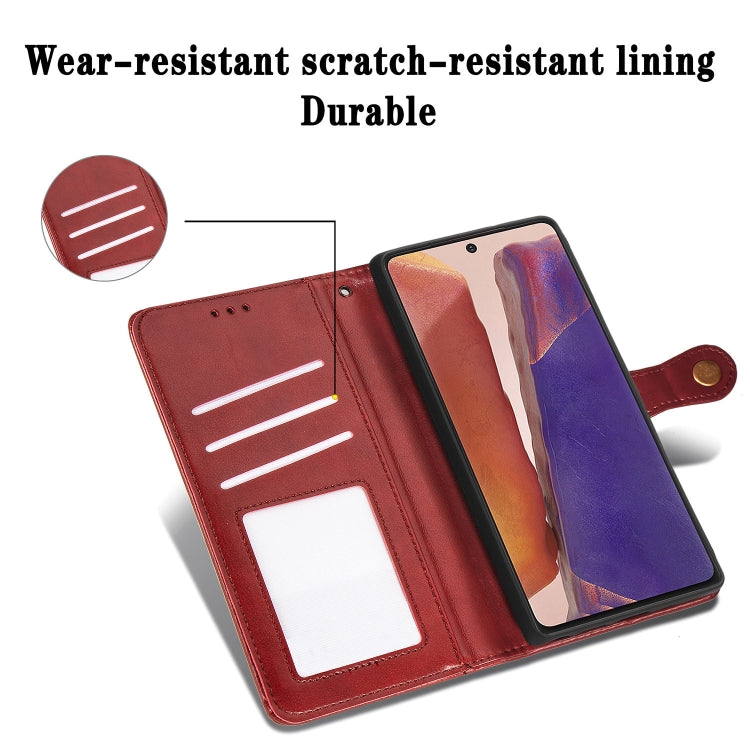 For Samsung Galaxy Note 20 Retro Solid Color Leather Buckle Phone Case with Lanyard & Photo Frame & Card Slot & Wallet & Stand Function