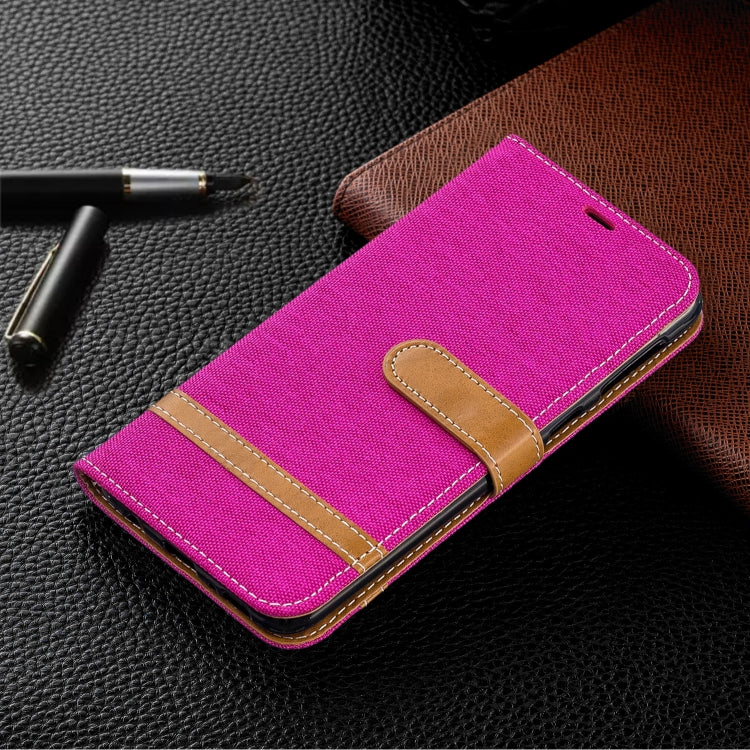 Color Matching Denim Texture Leather Case for Galaxy  M30, with Holder & Card Slots & Wallet & Lanyard