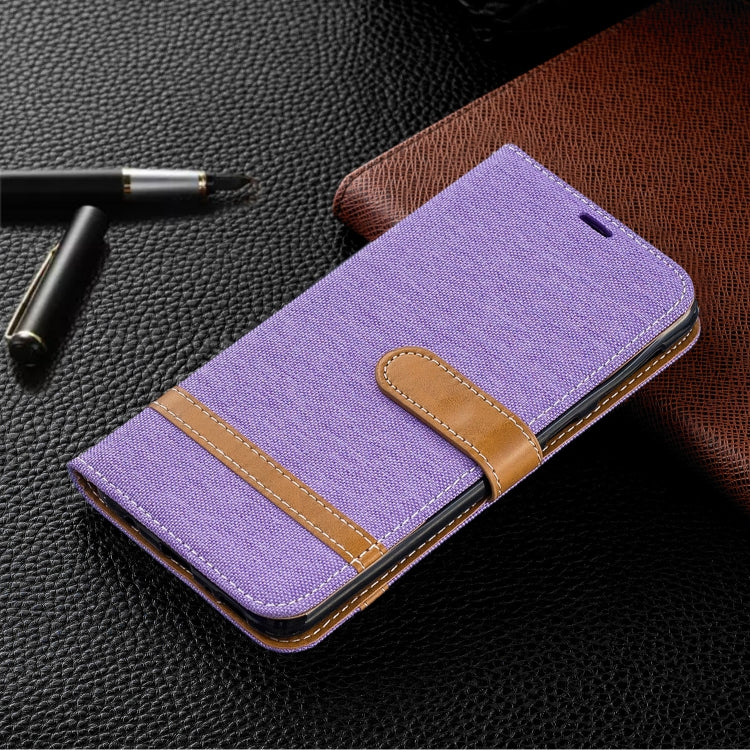 Color Matching Denim Texture Leather Case for Galaxy  M30, with Holder & Card Slots & Wallet & Lanyard