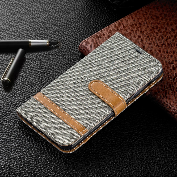 Color Matching Denim Texture Leather Case for Galaxy  M30, with Holder & Card Slots & Wallet & Lanyard