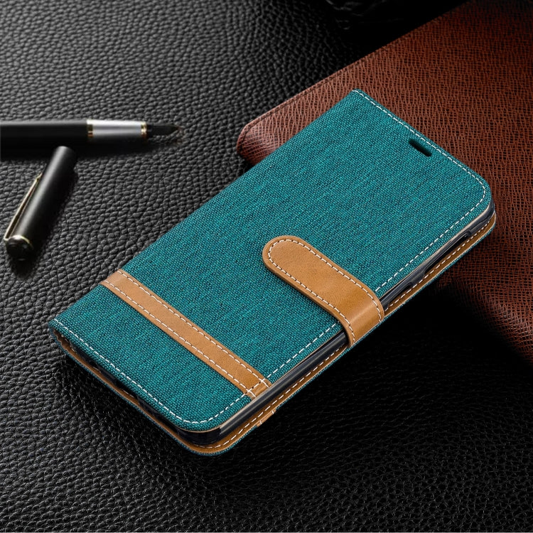 Color Matching Denim Texture Leather Case for Galaxy  M30, with Holder & Card Slots & Wallet & Lanyard