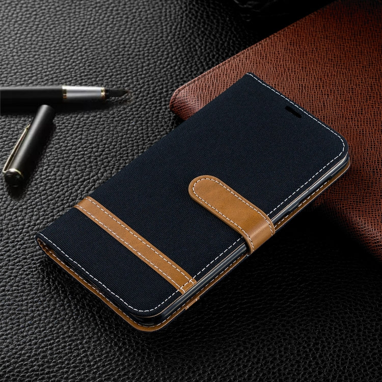 Color Matching Denim Texture Leather Case for Galaxy  M10, with Holder & Card Slots & Wallet & Lanyard