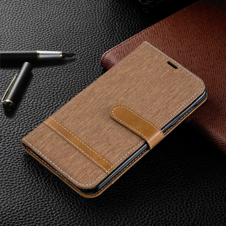 Color Matching Denim Texture Leather Case for Galaxy  M10, with Holder & Card Slots & Wallet & Lanyard