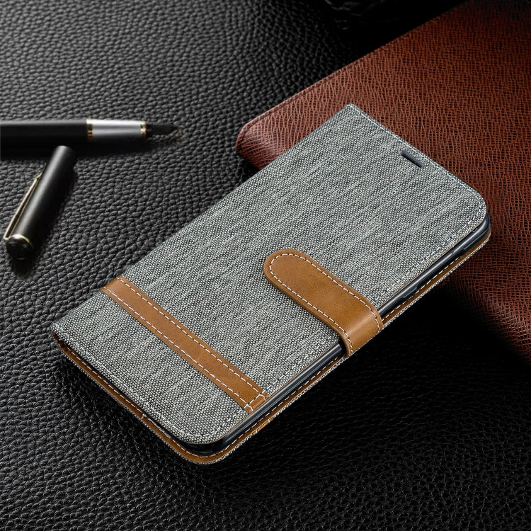Color Matching Denim Texture Leather Case for Galaxy  M10, with Holder & Card Slots & Wallet & Lanyard