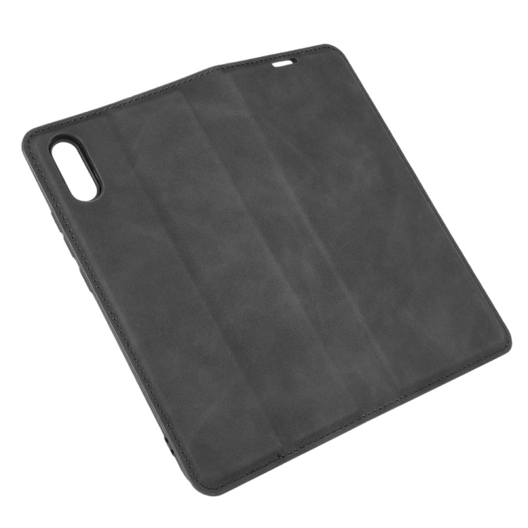 For Xiaomi Redmi 9A Retro-skin Business Magnetic Suction Leather Case with Holder & Card Slots & Wallet