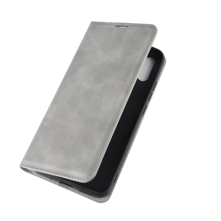 For Xiaomi Redmi 9A Retro-skin Business Magnetic Suction Leather Case with Holder & Card Slots & Wallet