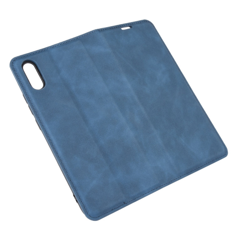 For Xiaomi Redmi 9A Retro-skin Business Magnetic Suction Leather Case with Holder & Card Slots & Wallet
