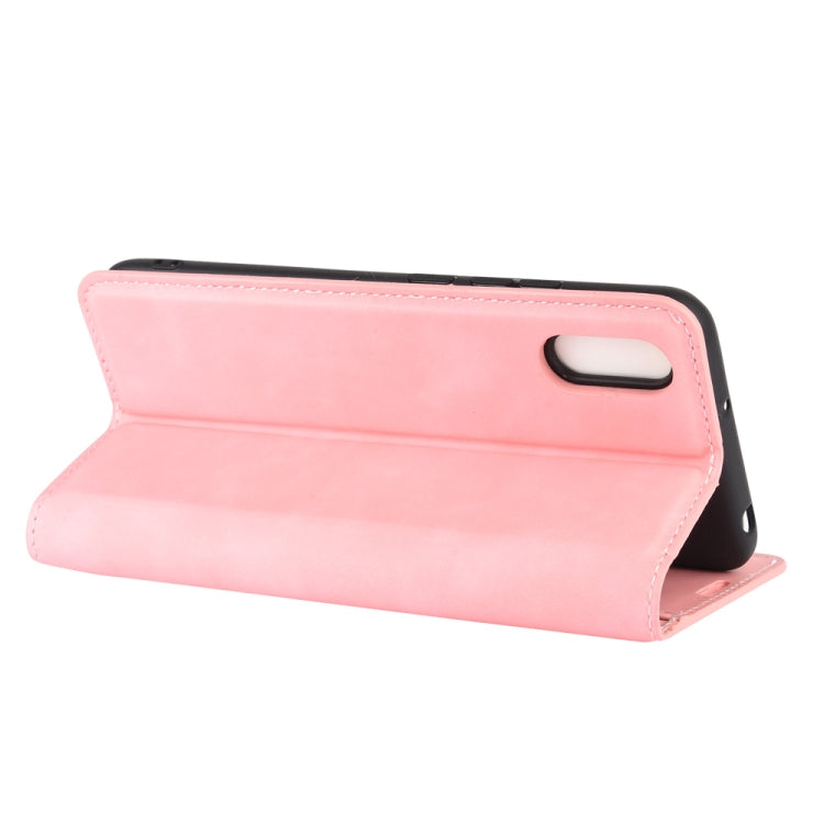 For Xiaomi Redmi 9A Retro-skin Business Magnetic Suction Leather Case with Holder & Card Slots & Wallet