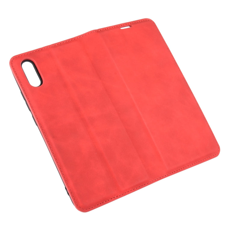 For Xiaomi Redmi 9A Retro-skin Business Magnetic Suction Leather Case with Holder & Card Slots & Wallet