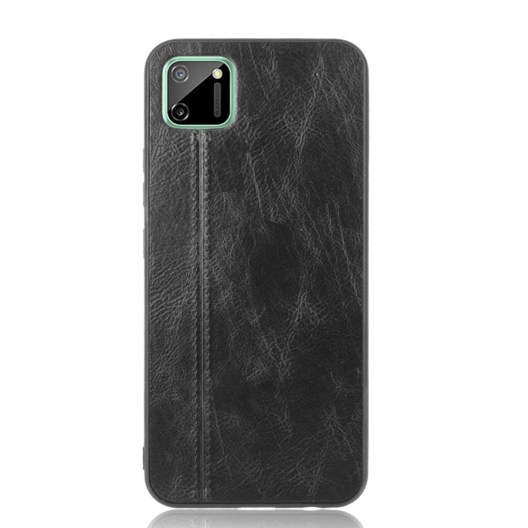 For Oppo Realme C11 Shockproof Sewing Cow Pattern Skin PC + PU + TPU Case