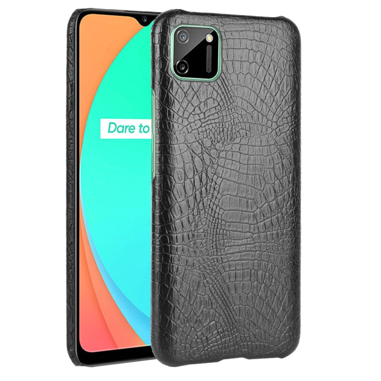 For Oppo Realme C11 Shockproof Crocodile Texture PC + PU Case