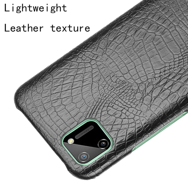 For Oppo Realme C11 Shockproof Crocodile Texture PC + PU Case