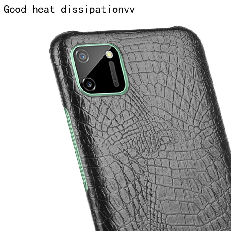 For Oppo Realme C11 Shockproof Crocodile Texture PC + PU Case