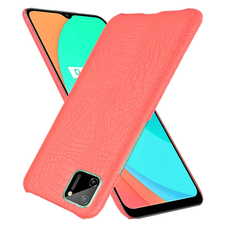 For Oppo Realme C11 Shockproof Crocodile Texture PC + PU Case