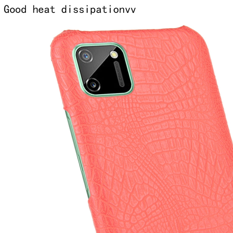 For Oppo Realme C11 Shockproof Crocodile Texture PC + PU Case