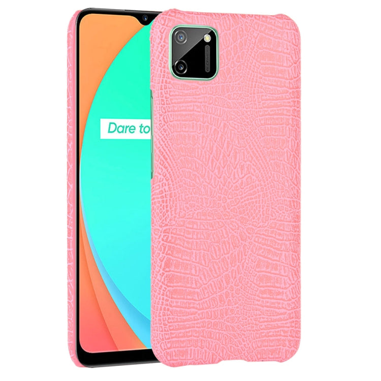 For Oppo Realme C11 Shockproof Crocodile Texture PC + PU Case