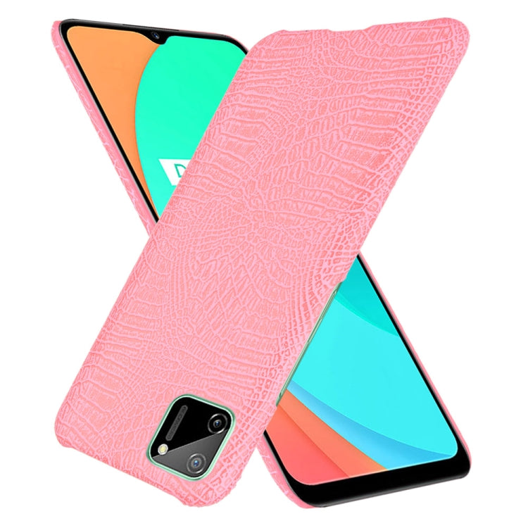 For Oppo Realme C11 Shockproof Crocodile Texture PC + PU Case