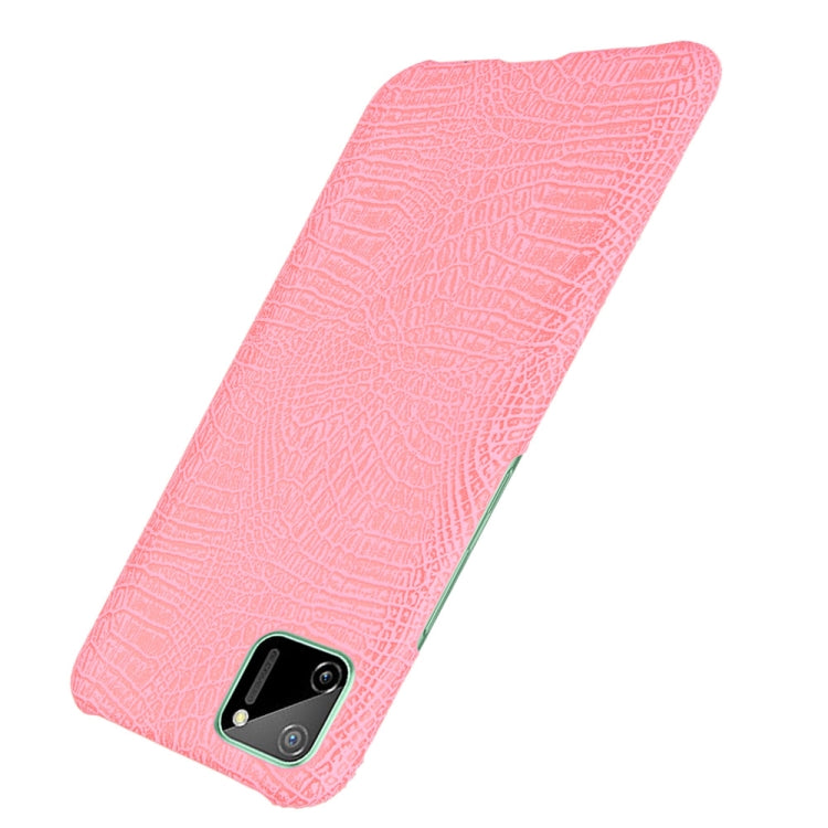 For Oppo Realme C11 Shockproof Crocodile Texture PC + PU Case