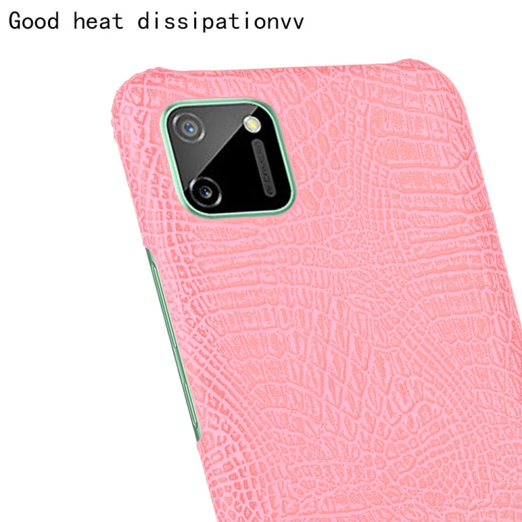 For Oppo Realme C11 Shockproof Crocodile Texture PC + PU Case