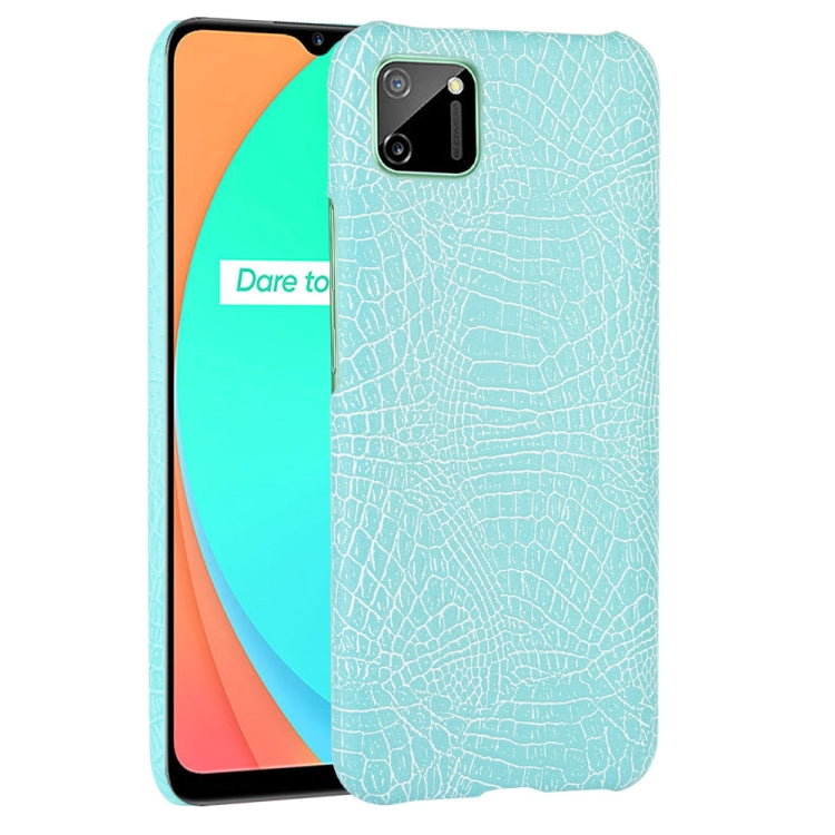 For Oppo Realme C11 Shockproof Crocodile Texture PC + PU Case