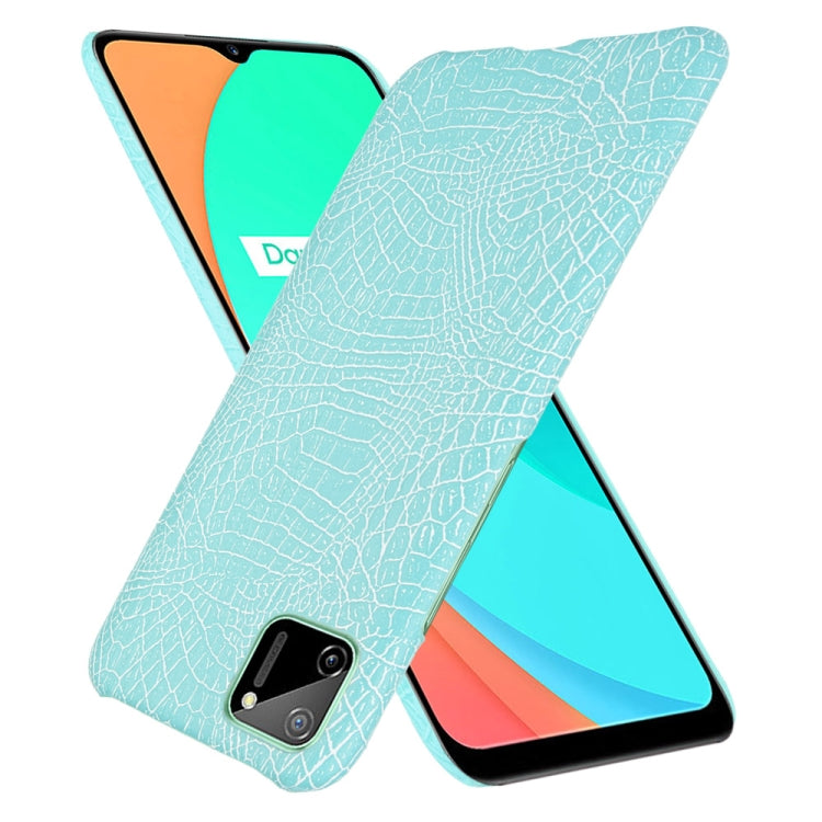 For Oppo Realme C11 Shockproof Crocodile Texture PC + PU Case