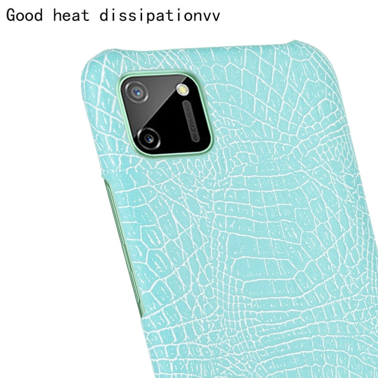 For Oppo Realme C11 Shockproof Crocodile Texture PC + PU Case