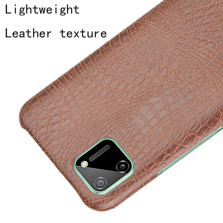 For Oppo Realme C11 Shockproof Crocodile Texture PC + PU Case