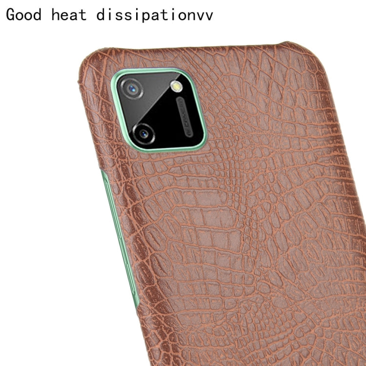 For Oppo Realme C11 Shockproof Crocodile Texture PC + PU Case