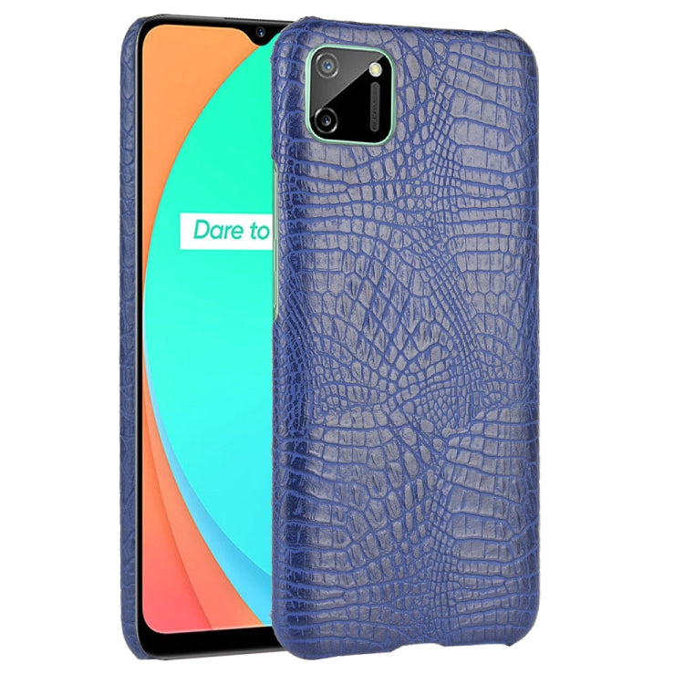 For Oppo Realme C11 Shockproof Crocodile Texture PC + PU Case