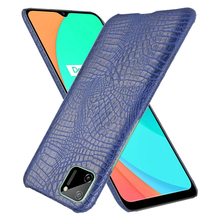 For Oppo Realme C11 Shockproof Crocodile Texture PC + PU Case
