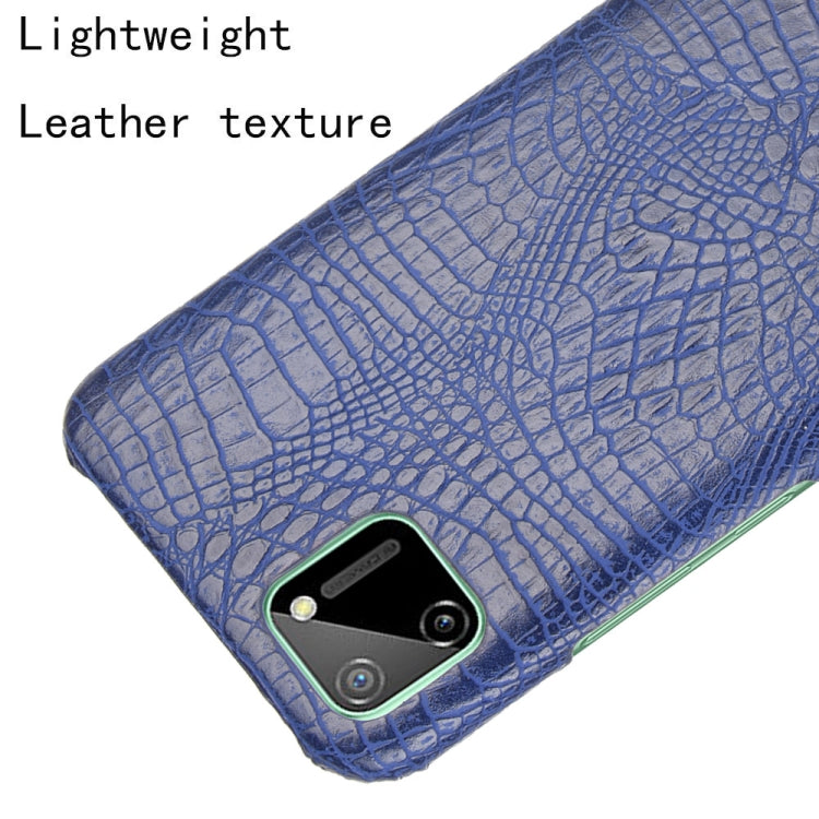 For Oppo Realme C11 Shockproof Crocodile Texture PC + PU Case