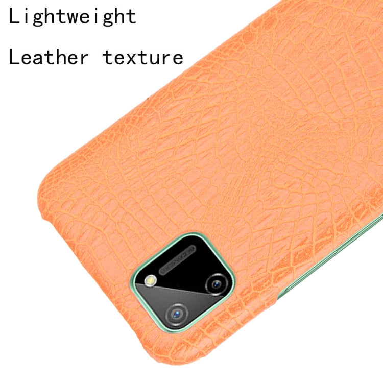 For Oppo Realme C11 Shockproof Crocodile Texture PC + PU Case