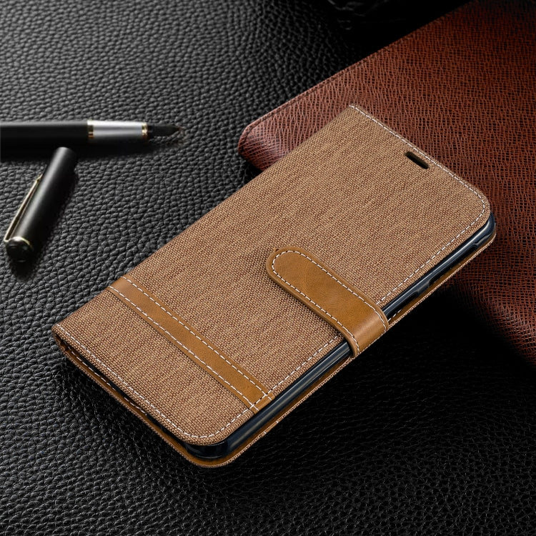 Color Matching Denim Texture Leather Case for Galaxy  M20, with Holder & Card Slots & Wallet & Lanyard