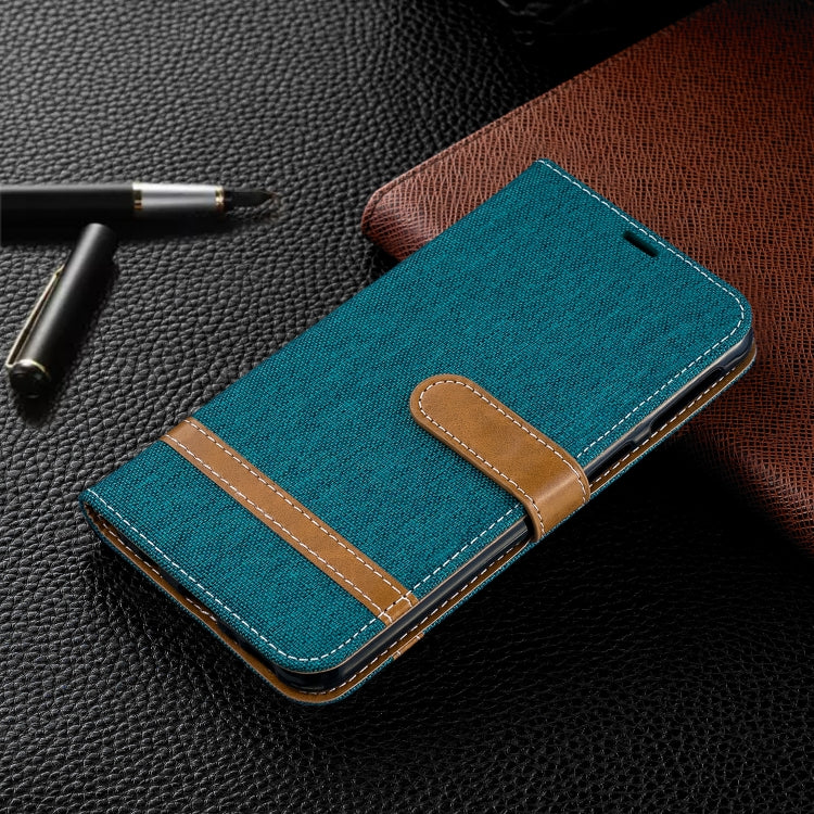 Color Matching Denim Texture Leather Case for Galaxy  M20, with Holder & Card Slots & Wallet & Lanyard
