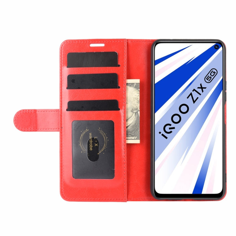 For Vivo iQOO Z1x R64 Texture Single Horizontal Flip Protective Case with Holder & Card Slots & Wallet& Photo Frame