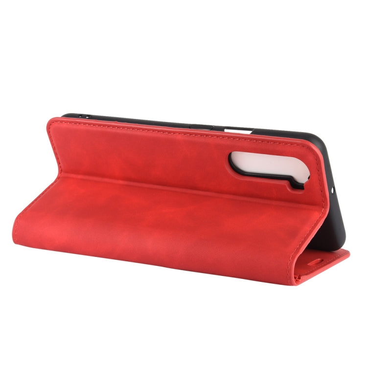 For OnePlus Nord Retro-skin Business Magnetic Suction Leather Case with Holder & Card Slots & Wallet
