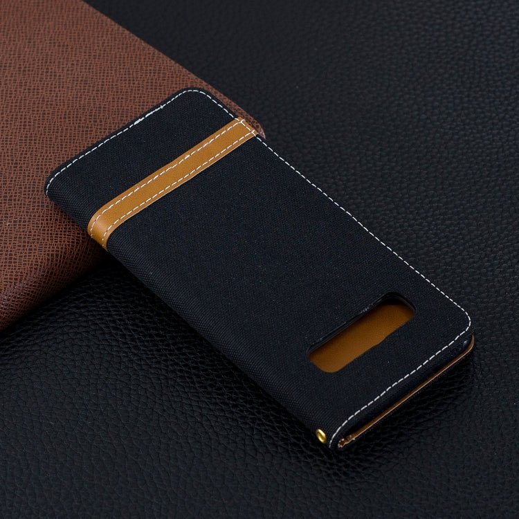 Color Matching Denim Texture Leather Case for Galaxy  S10, with Holder & Card Slots & Wallet & Lanyard
