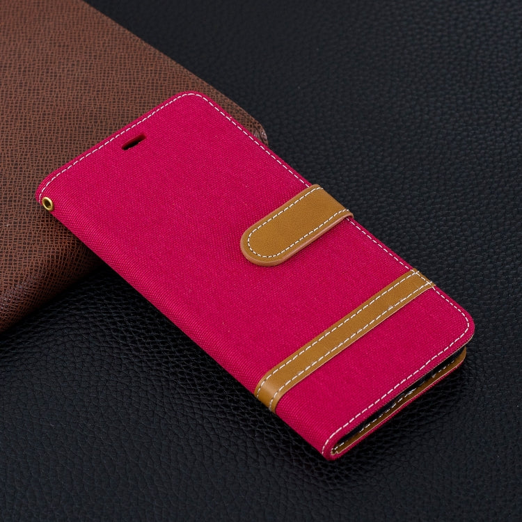 Color Matching Denim Texture Leather Case for Galaxy  S10, with Holder & Card Slots & Wallet & Lanyard