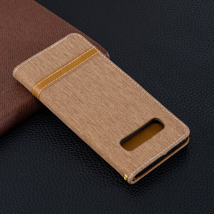 Color Matching Denim Texture Leather Case for Galaxy  S10, with Holder & Card Slots & Wallet & Lanyard