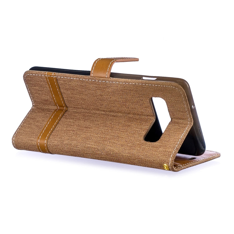 Color Matching Denim Texture Leather Case for Galaxy  S10, with Holder & Card Slots & Wallet & Lanyard
