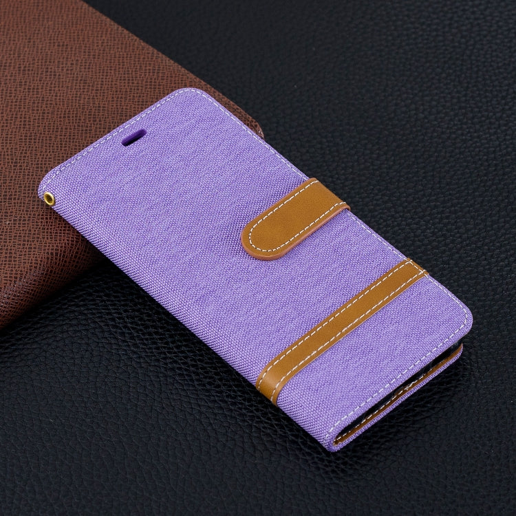 Color Matching Denim Texture Leather Case for Galaxy  S10, with Holder & Card Slots & Wallet & Lanyard